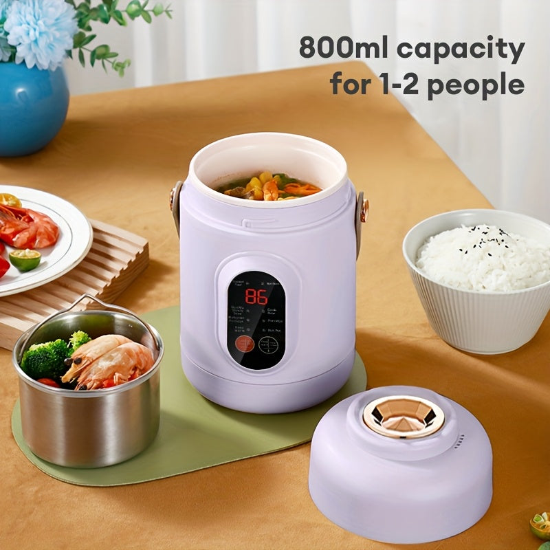 800ml Elektrik Pishirgich 500W Ko‘p Funktsional Guruch va Sekin Pishirgich, Keramika Qozon bilan