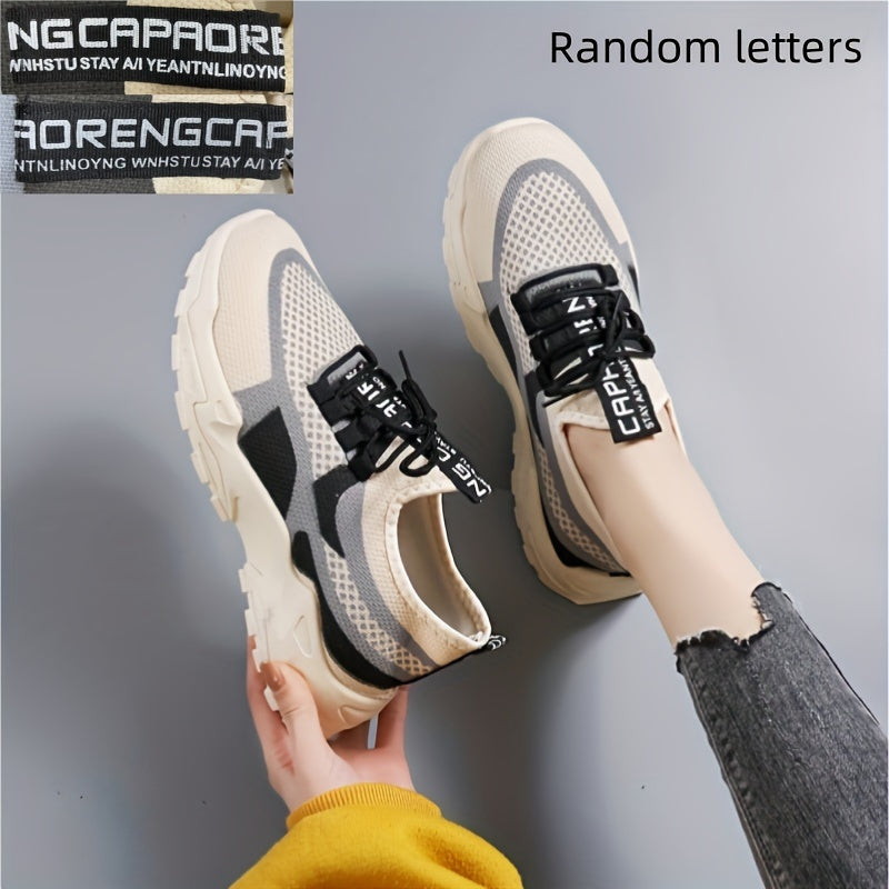 Women's Colorblock Knitted Sneakers Lightweight Breathable Walking Shoes