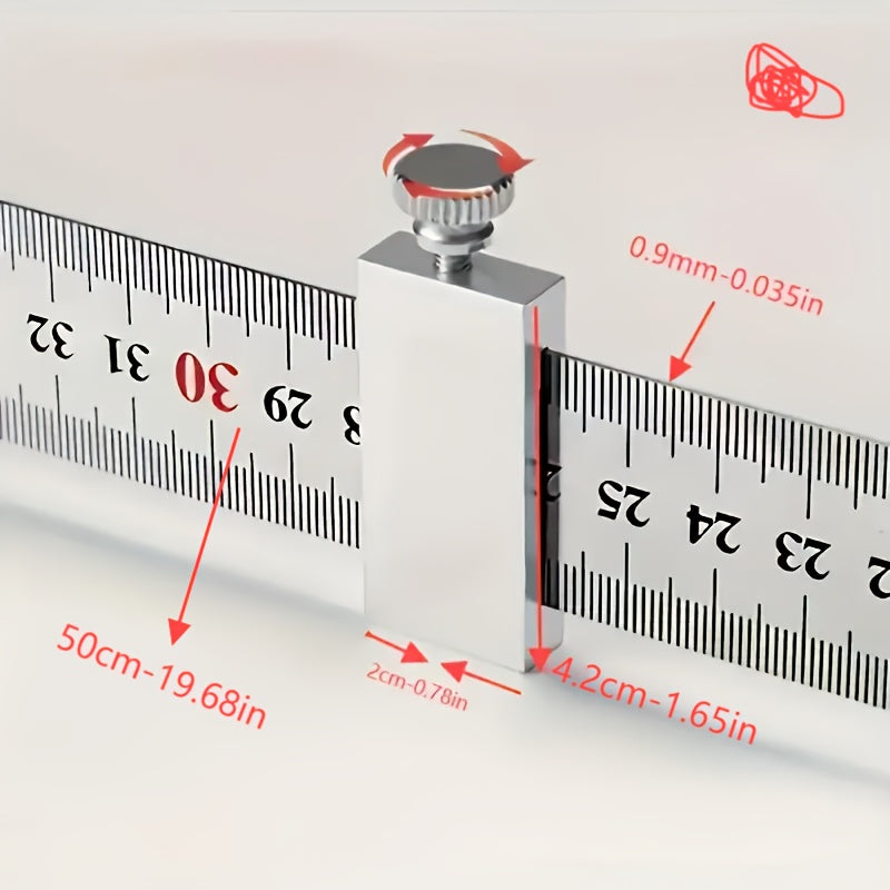 Aluminum 30cm x 50cm Straight Ruler Multi-purpose Measurement Tool for Craftsmen