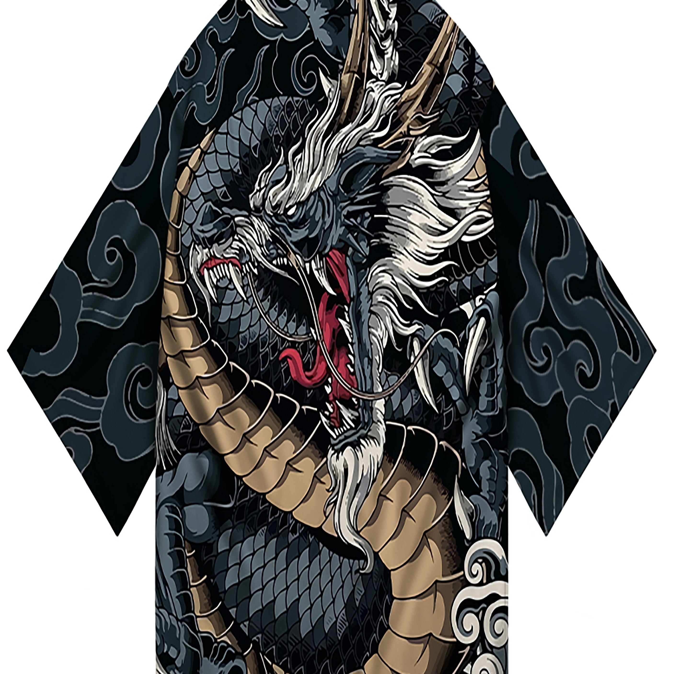 Katta o'lchamdagi erkaklar uchun etnik uslubdagi gullar printi bilan keng fitli kardigan kimono.