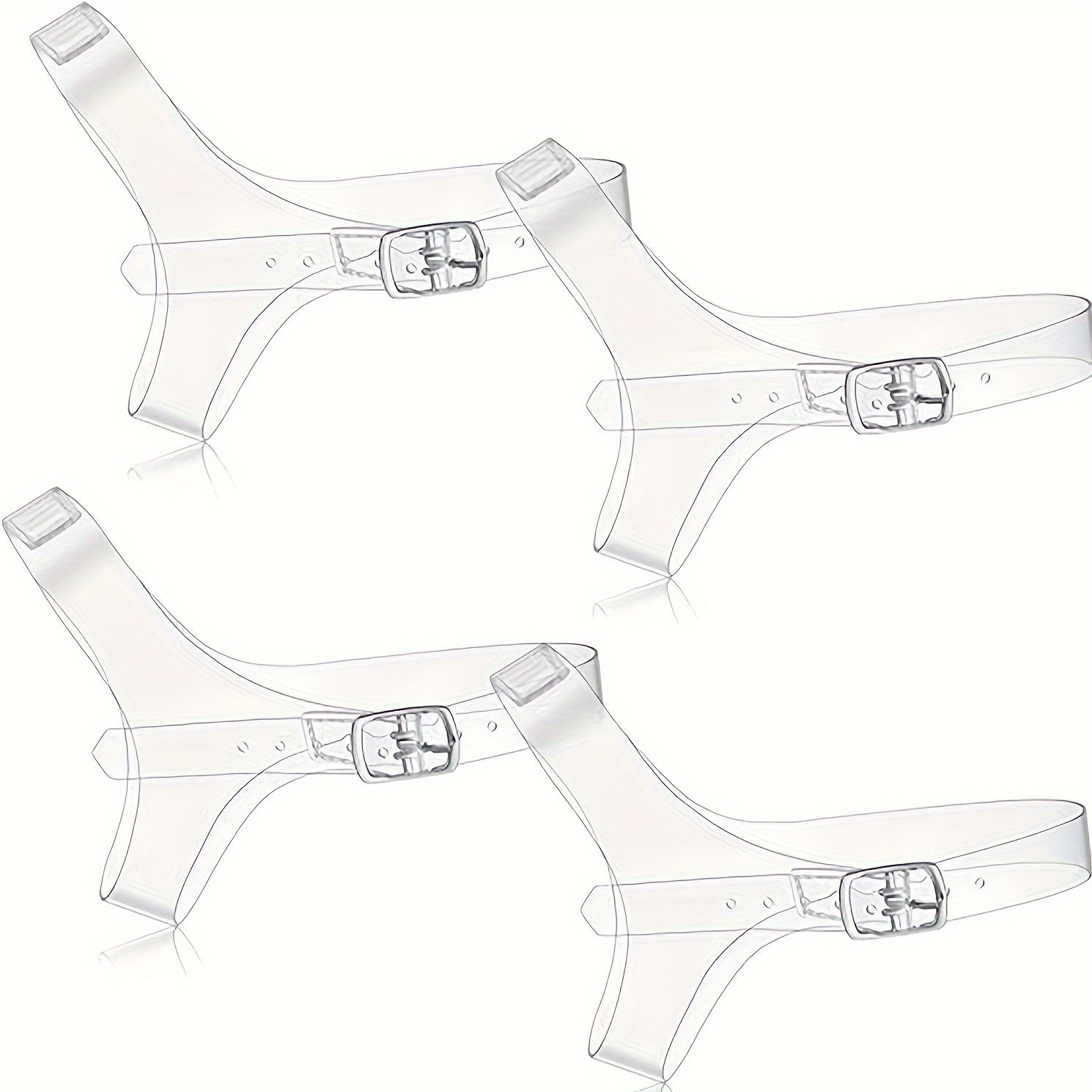 Women's Transparent Plastic Shoe Straps for High Heels, Detachable Ankle Laces