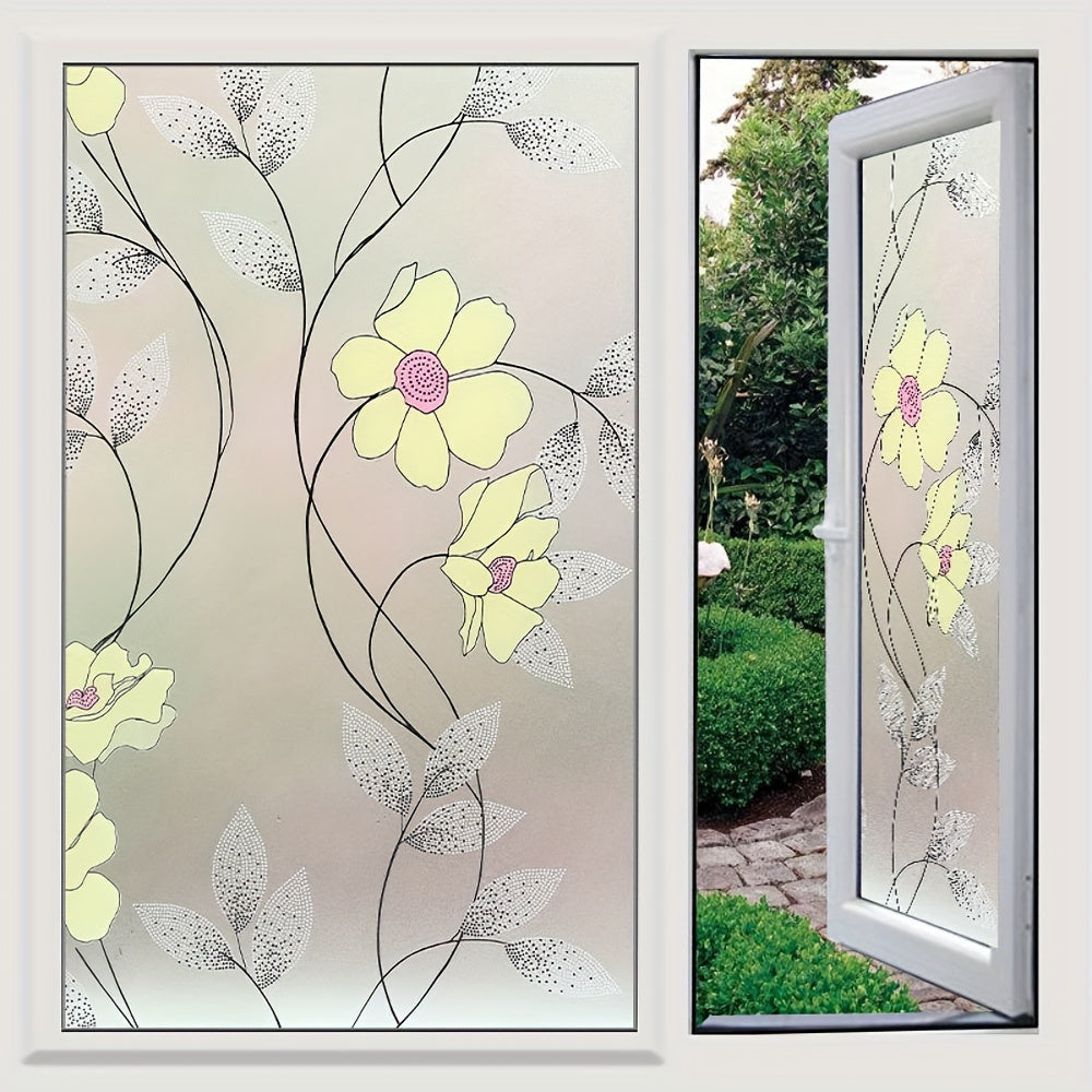 PVC Window Privacy Film Frosted Glass Covering UV Block Heat Control Self-Adhesive for Doors and Windows