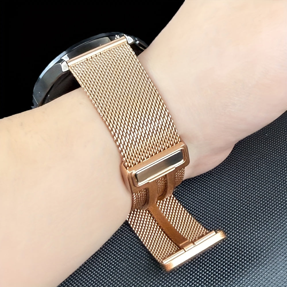 Stainless Steel Mesh Watch Strap 22mm Magnetic Snap Compatible with Samsung Galaxy Watch and Huawei Watch GT Series