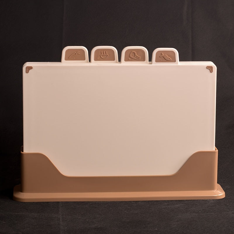 Set of Four Plastic Cutting Boards in Assorted Colors Kitchen Food Prep