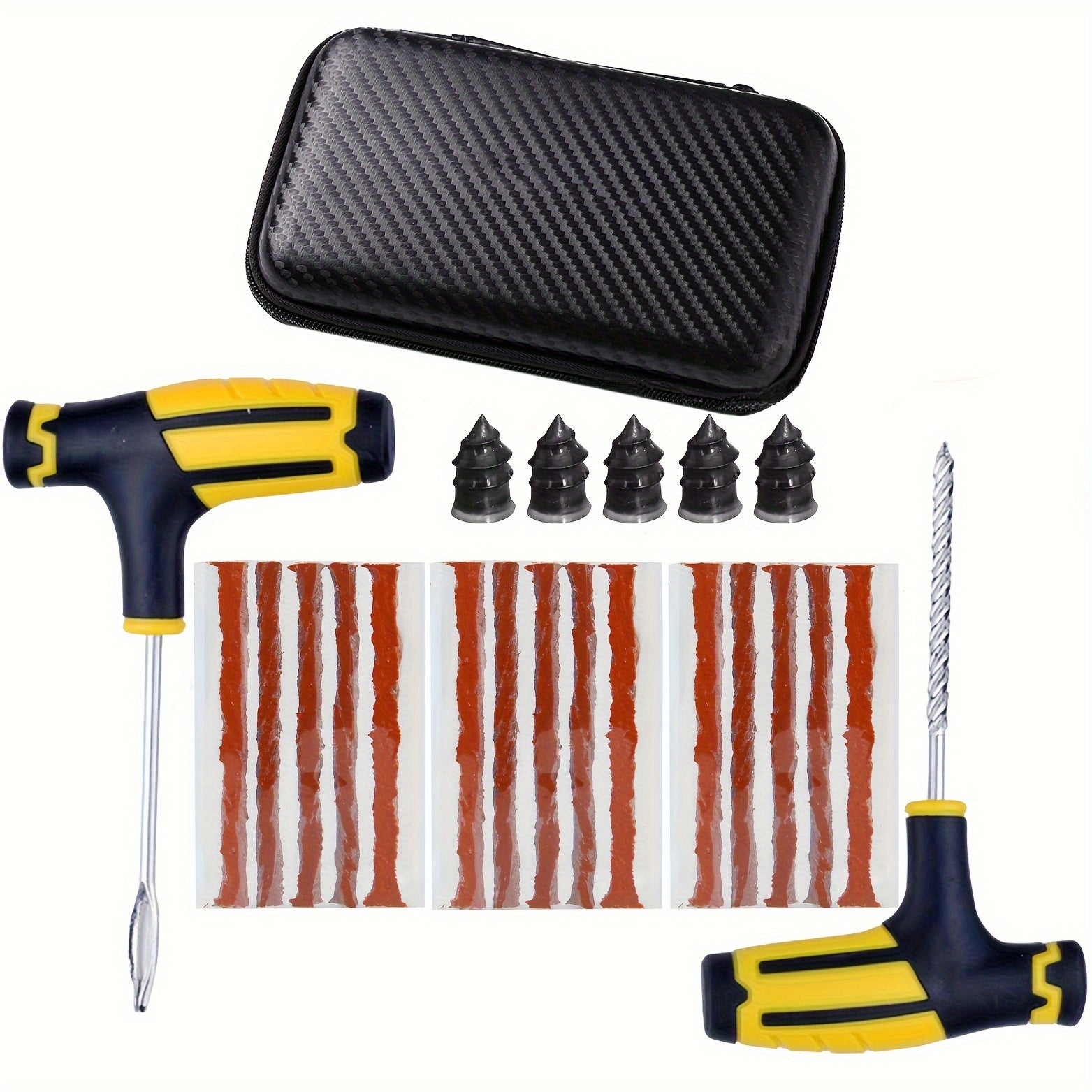 Car Tire Repair Kit 23/42 Pieces Puncture Plug Tools Emergency Tire Repair