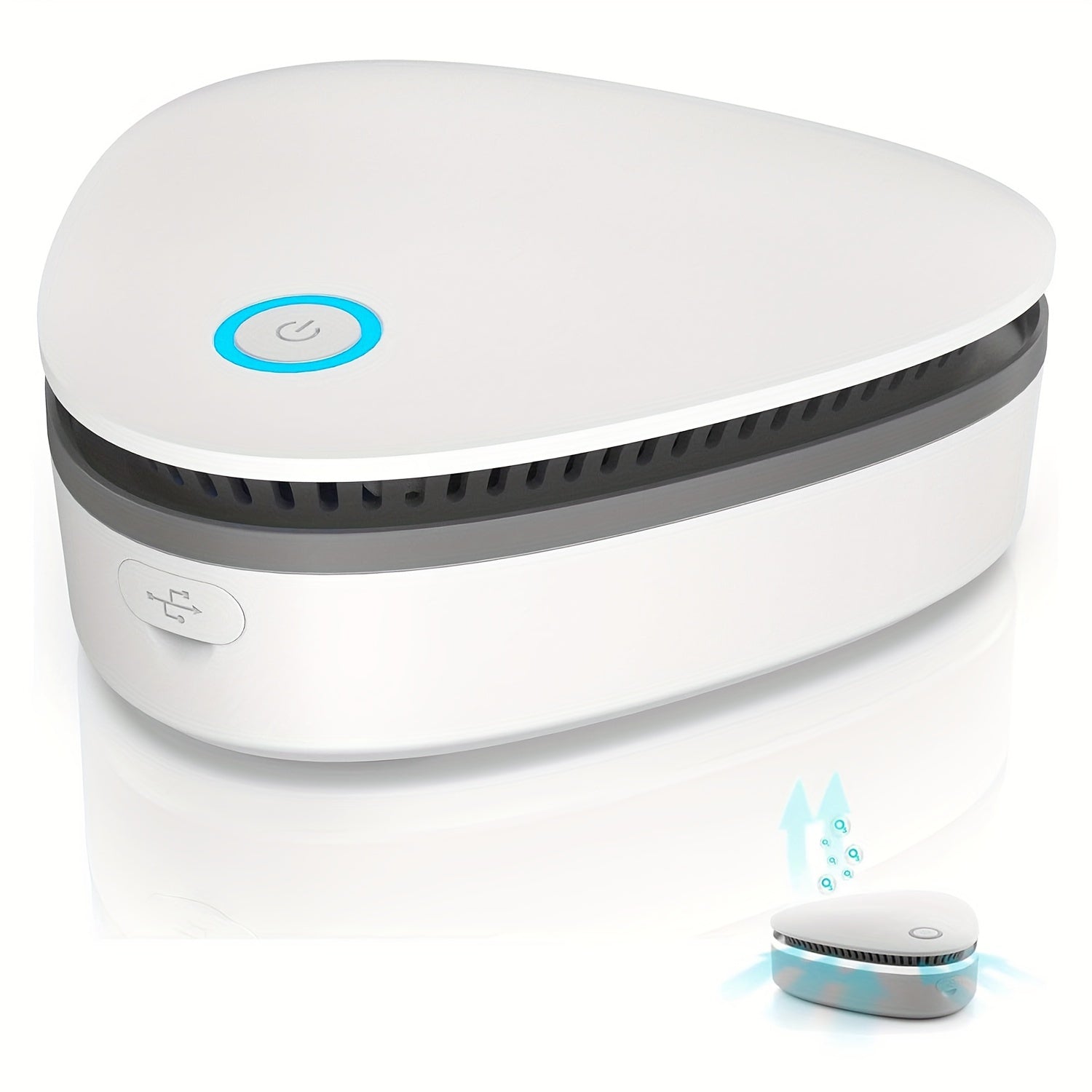 Purificador de aire portátil mini con ozono, recargable por USB, tamaño de viaje