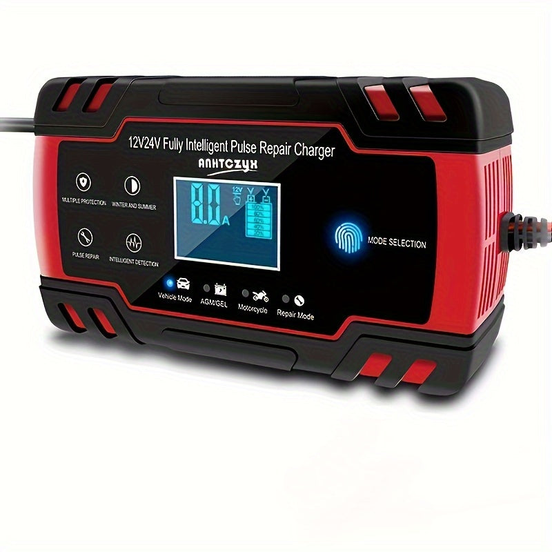 8A aqlli batareya quvvatlantirgichi 12V 24V qoʻmishli akkumulyatorlar uchun, EU plaginli Type-C quvvat manbai bilan