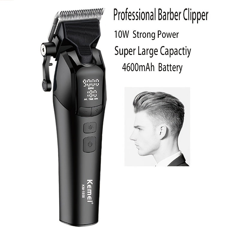 Kemei KM-1858 Professional Hair Clipper DLC Blade bilan - Katta quvvat, yuqori tezlik, USB bilan quvvatlanadigan, ko'p uslubdagi taroq qo'shimchalari, erkaklar uchun ideal sovg'a