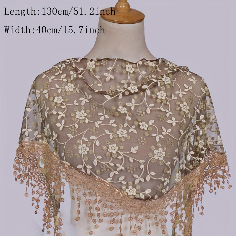 Women's Lace Triangle Veil and Scarf Set for Church Chapel Mantilla Style