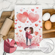 Juego de 2 toallas de cocina para San Valentín Abrazo romántico 40x60cm de alta absorción
