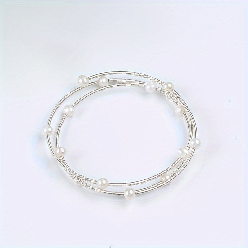 Freshwater Pearl Bracelet with Starry Design and Potato-Shaped Pearls