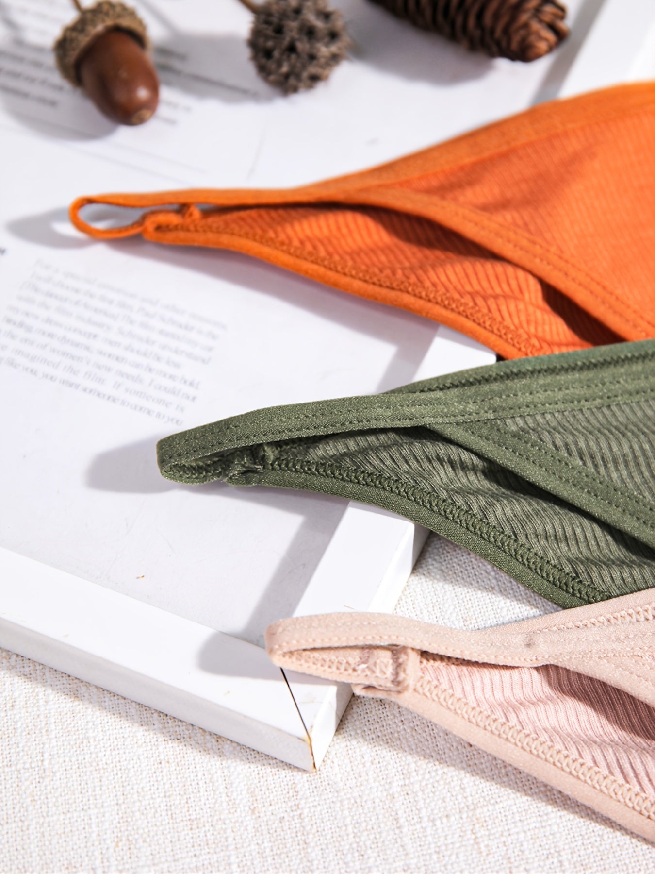 7-Pack Women's Ribbed Knit Panties Seamless Solid Color Lingerie Underwear