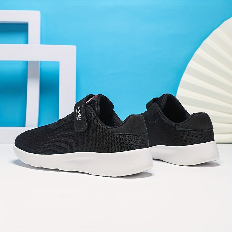 Мужские черные спортивные кроссовки из сетки с застежкой-липучкой, нескользящая подошва из ЭВА, размеры 10.5-3