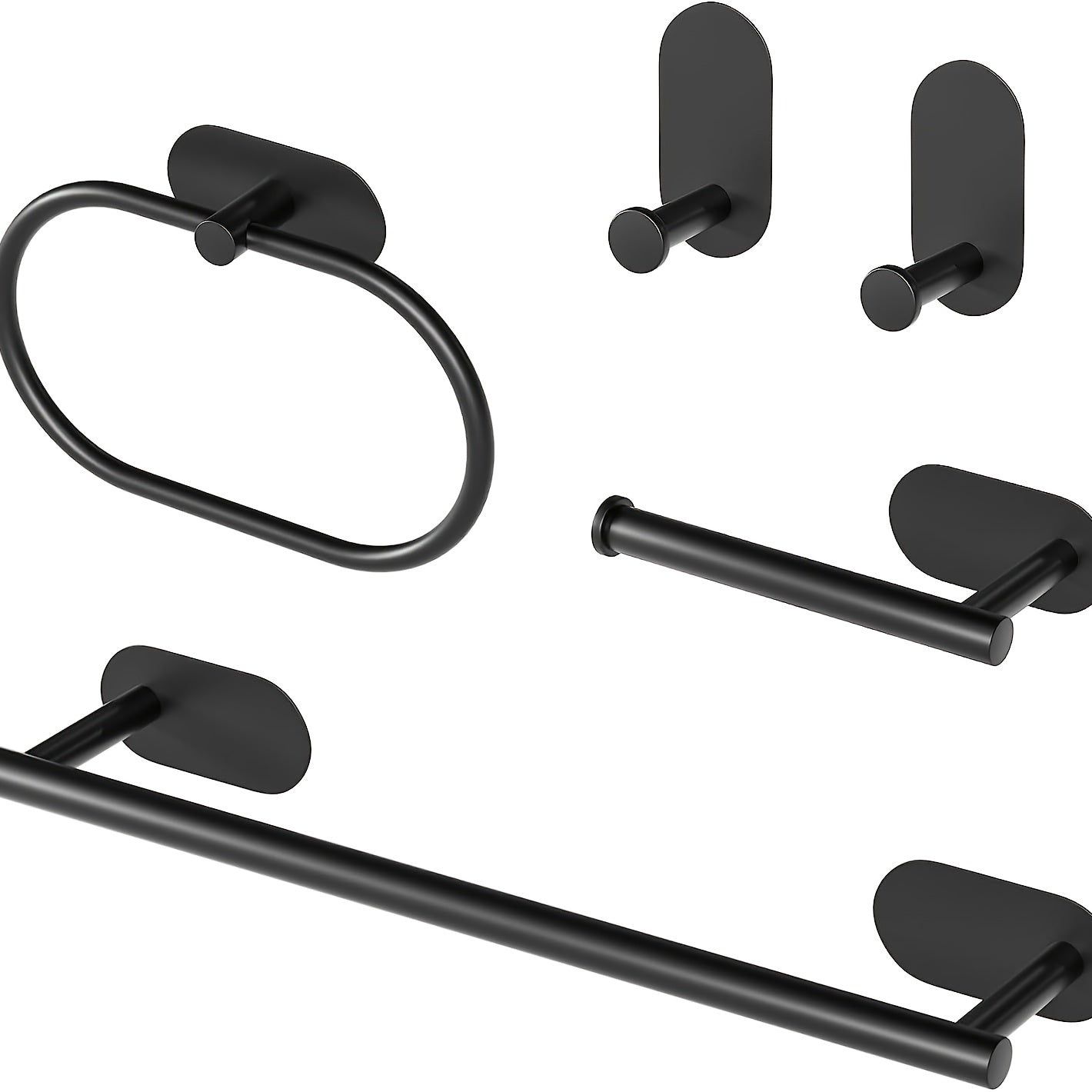 Stainless Steel Bathroom Hardware Set with Golden Accessories No Drilling