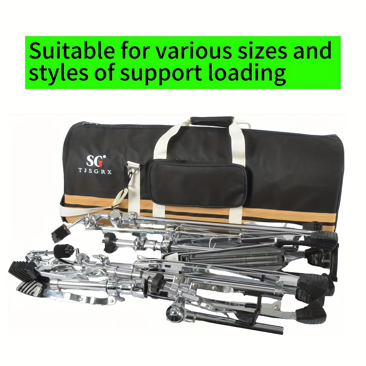 Durable Drum Hardware Bag 600D Oxford Fabric Portable Cymbal Stand Storage Ivory Blue Black