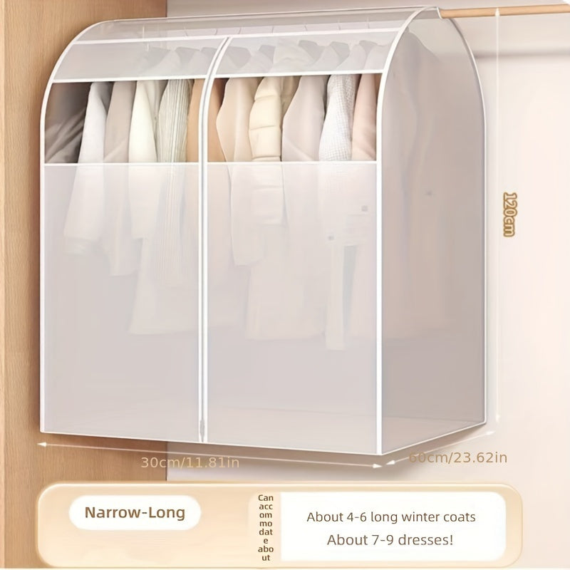 Translucent PEVA Hanging Garment Bag Dustproof Cover for Suits and Coats