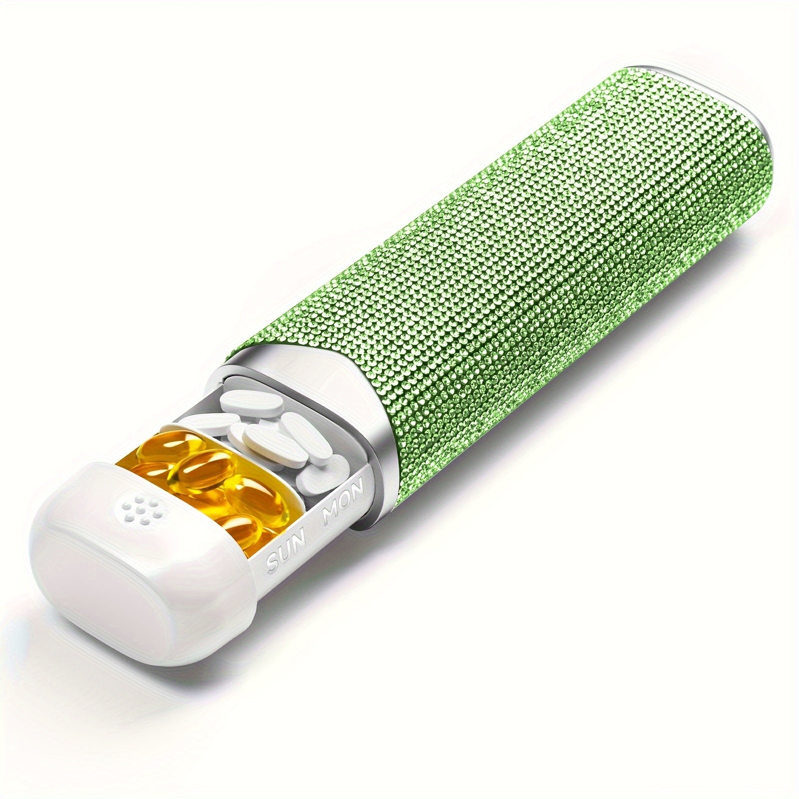 Women Men Weekly Diamond Medicine Organizer 7-Day Travel Vitamin Box