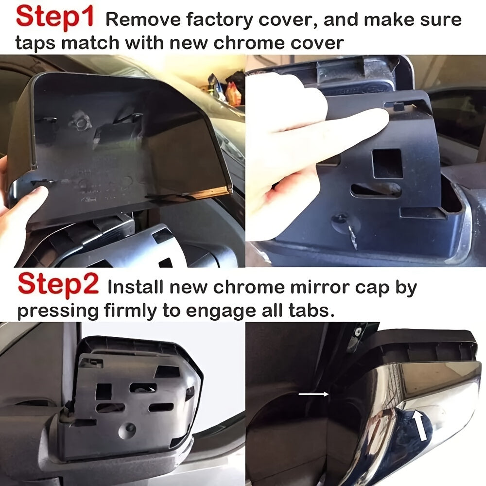 Yuk mashinalari uchun 2 ta to'plamli kromli ko'zgu qopqog'i qopqog'i Silverado Tahoe Suburban Sierra Yukon