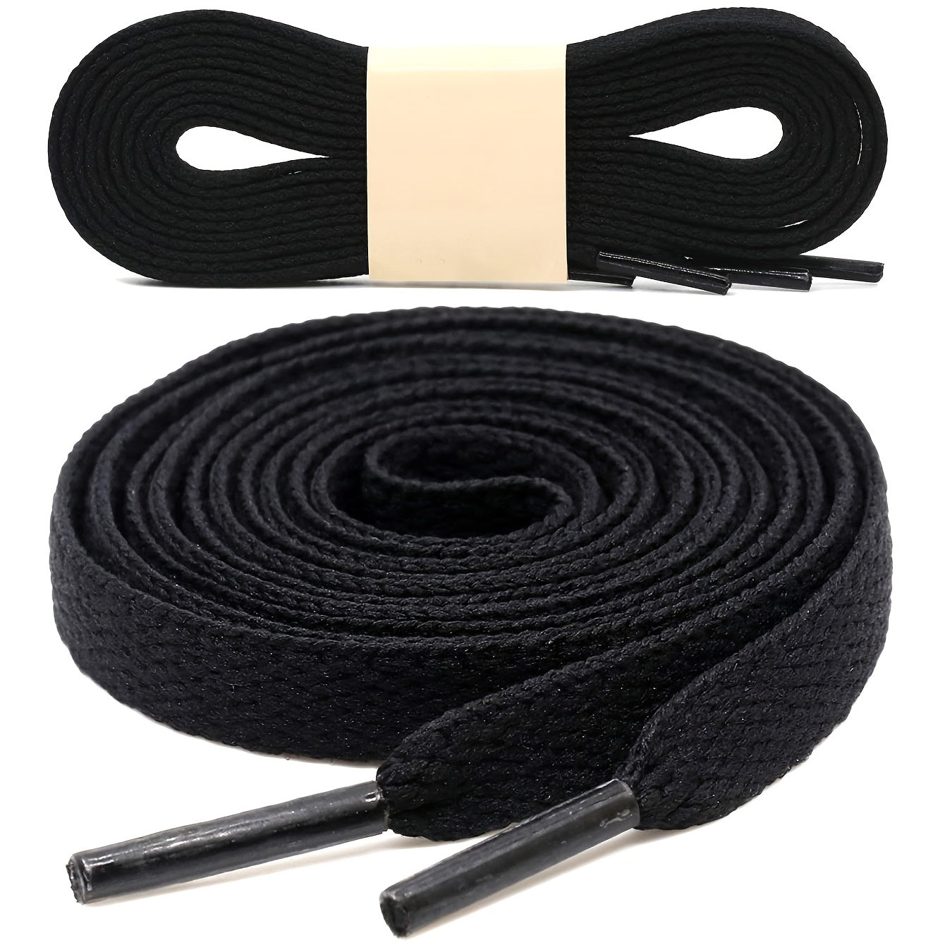 Unisex Flat Shoe Laces for Running Sneakers Boot Strings 48 Inches Black