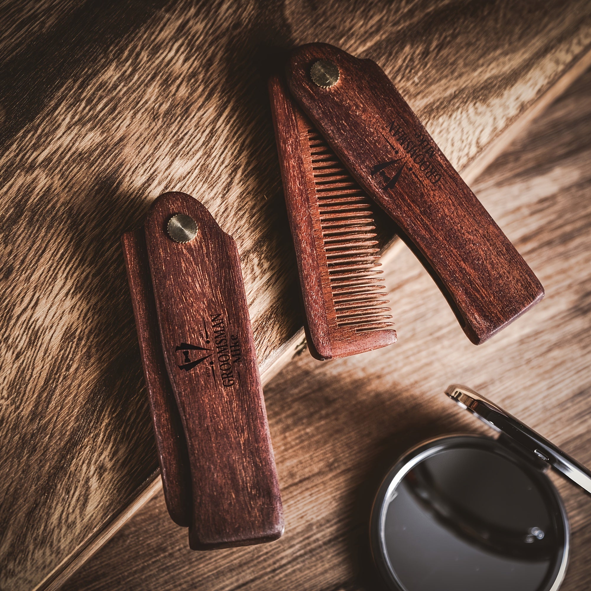 Personalized Wooden Beard Comb with Custom Engraving for Men Grooming