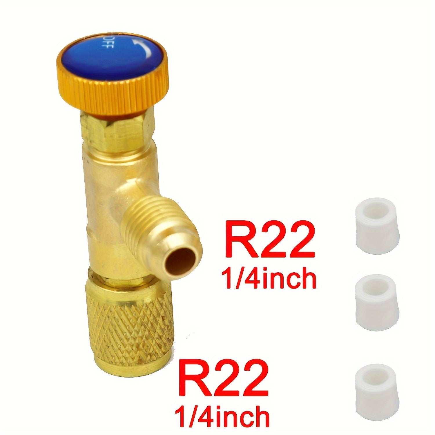 Copper Refrigerant Charging Valve 1/4" SAE Adapters R410A R22 Durable