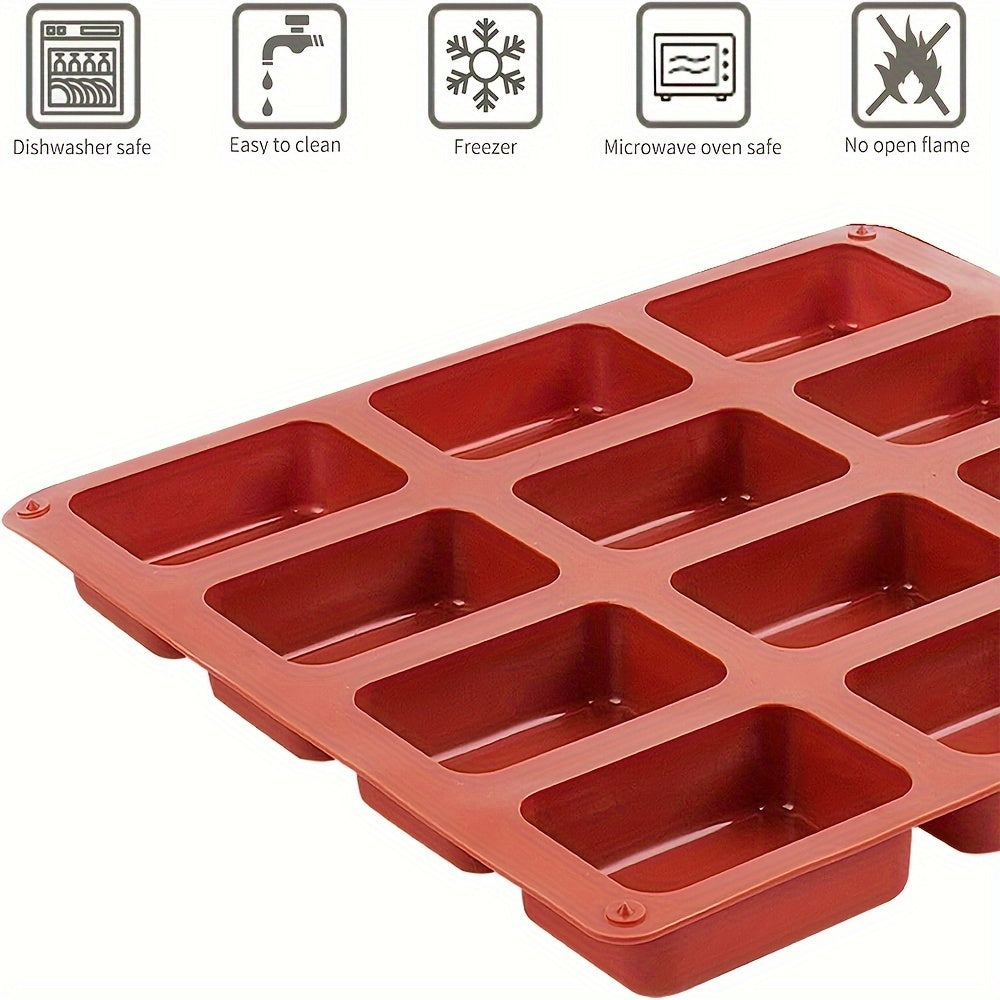 Set of 2 Non-Stick Silicone Cake Molds Rectangular Bread Pan for Baking and Desserts