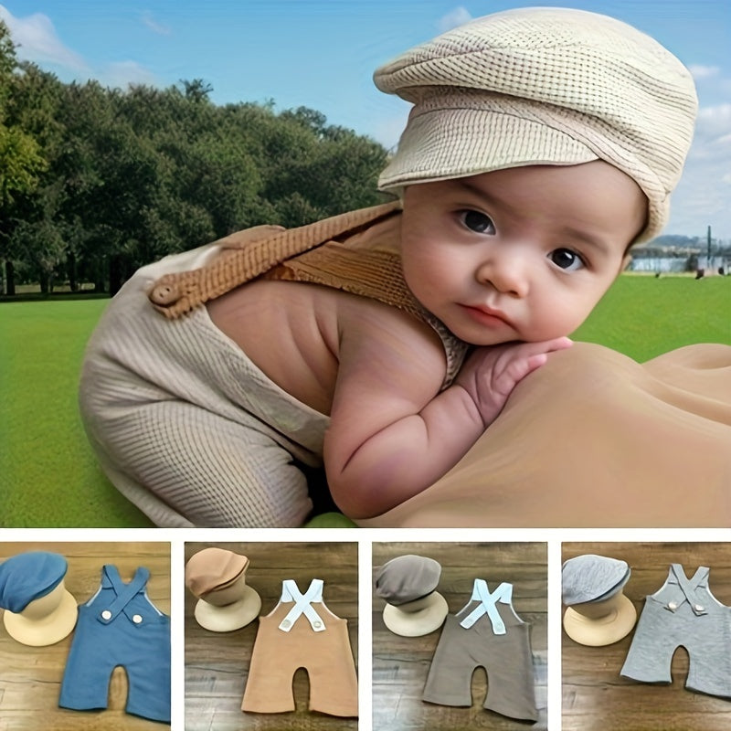 Newborn Baby Photography Props Set Knitted Hat and Body Suit