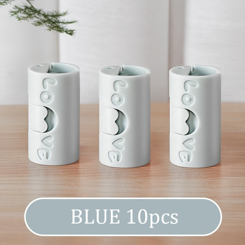 Pack of 10 Blue Heart Pattern Bed Sheet Clips Non-Slip Fasteners for Bumpy Mattresses