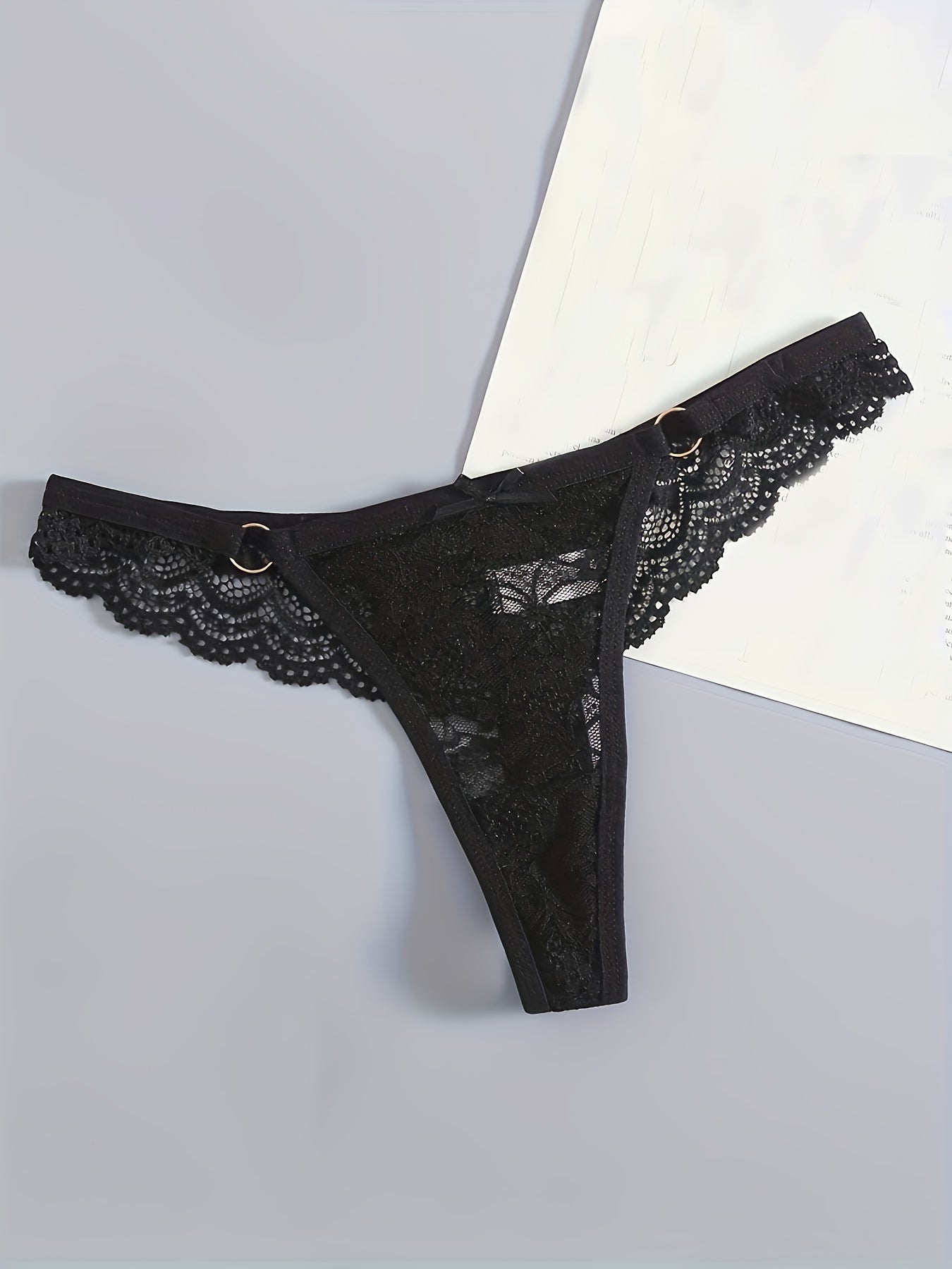 Women's Low Waist Lace Thong Panty Pack of 6 Comfortable Underwear