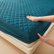 3-Layer Quilted Waterproof Mattress Protector Fitted Sheet for Single or Double Bed