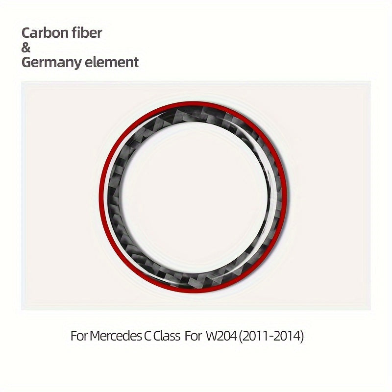 Mercedes Benz GLA C Class uchun Avtomobil Ichki Karbon Teri Kalit Bo'lagi Halqa Qoplamasi Yelimli Stiker