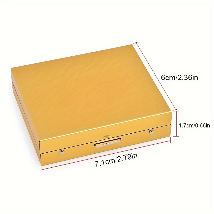 Set of 5 Gold Aluminum Alloy Dice with Storage Box for Party Games