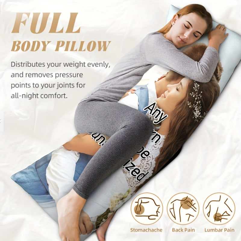 Personalized Double-Sided Body Pillowcase 50x137cm Short Plush Breathable Couple Gift