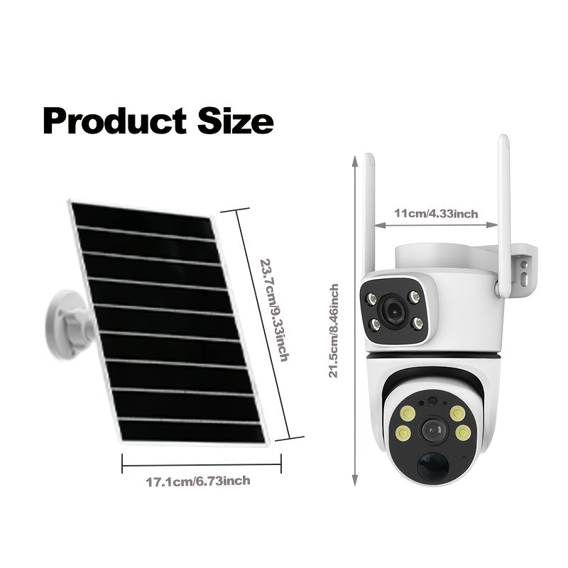 Outdoor Security Camera with PTZ 1080p HD Motion Detection Two-Way Audio Solar Powered