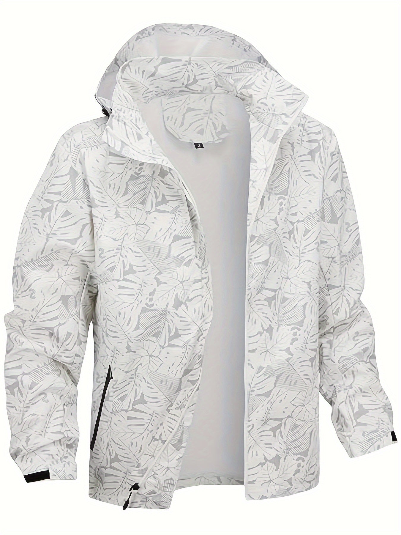 VAKAUP Erkaklar uchun Gullar naqshidagi Sport Kurtkasi, 100% Polyesterdan yasalgan, Fermuarsiz, Keng kesim, Cho'ntaklar bilan, Bahor/Kuz piyoda sayr qilish uchun