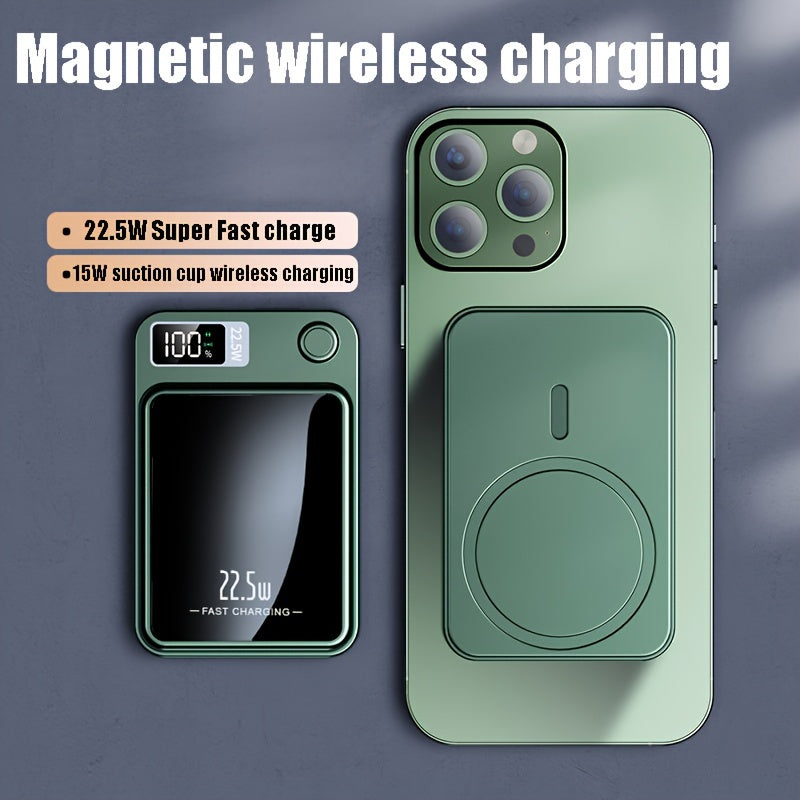 Wireless Power Bank 10000mAh Magnetic Wireless Charger 22.5W PD20W LED Display Compatible with Apple Android Phones