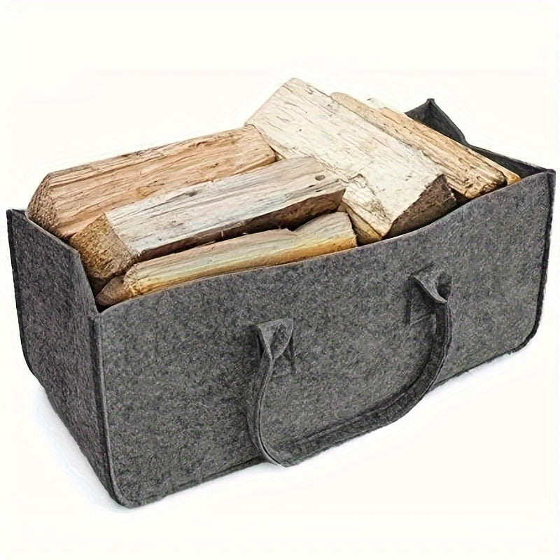 Firewood Carrier Bag Felt Log Tote with Handles for Fireplace Outdoor Use