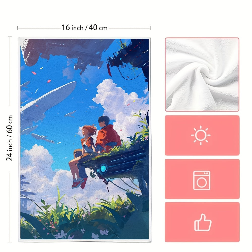 Набор из 2 мягких кухонных полотенец с трогательной цитатой о любви для домашнего декора