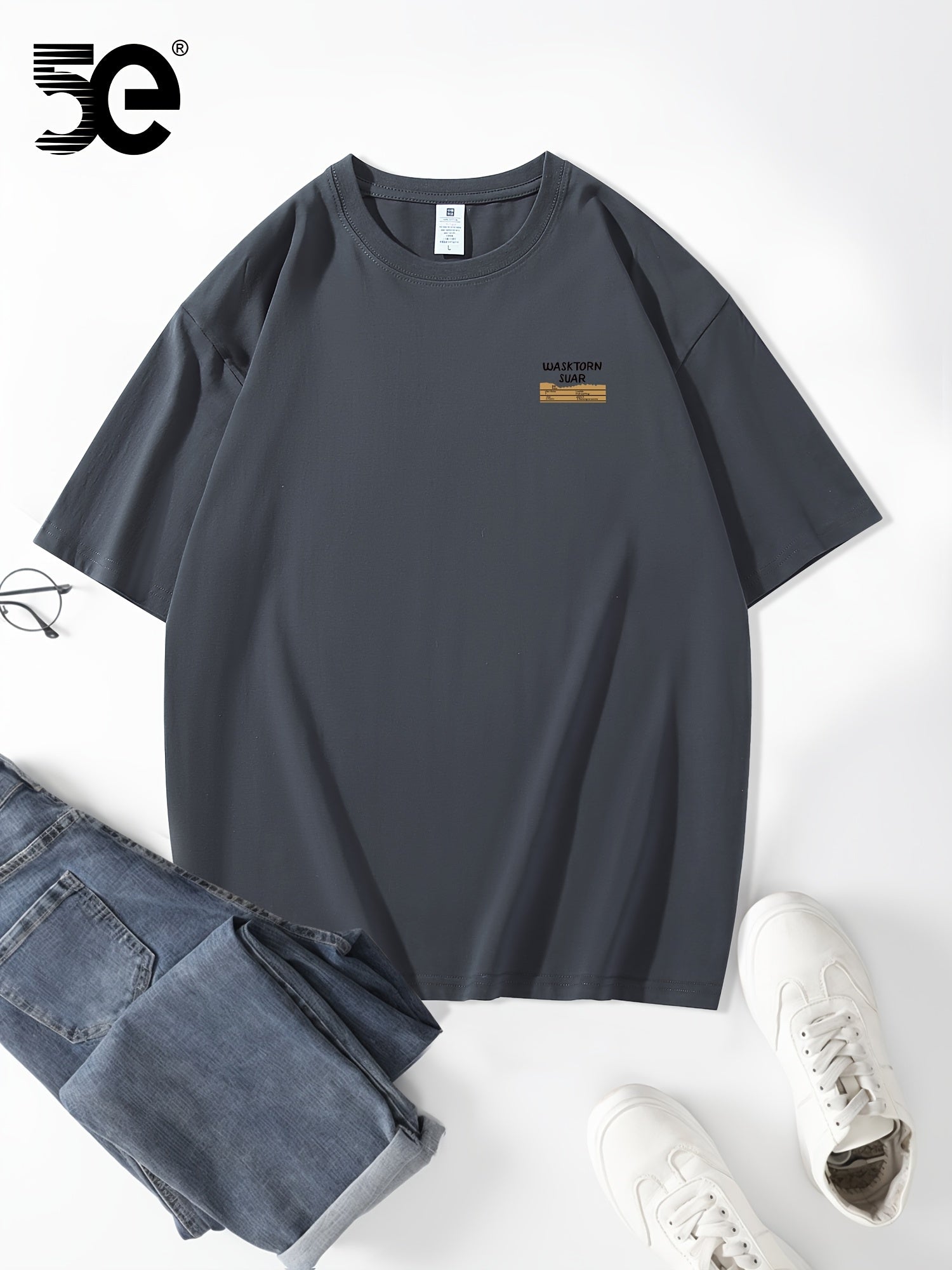 Camiseta casual de algodón con estampado gráfico para hombre, cuello redondo, manga corta, ropa de verano para exteriores