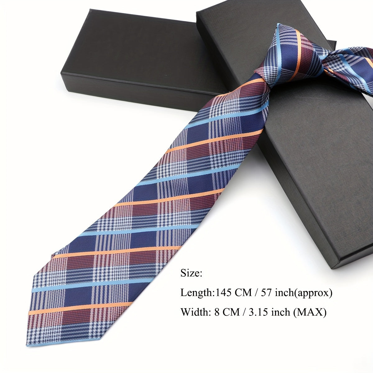 Men's Classic Polyester Striped Necktie 8cm for Formal Wear