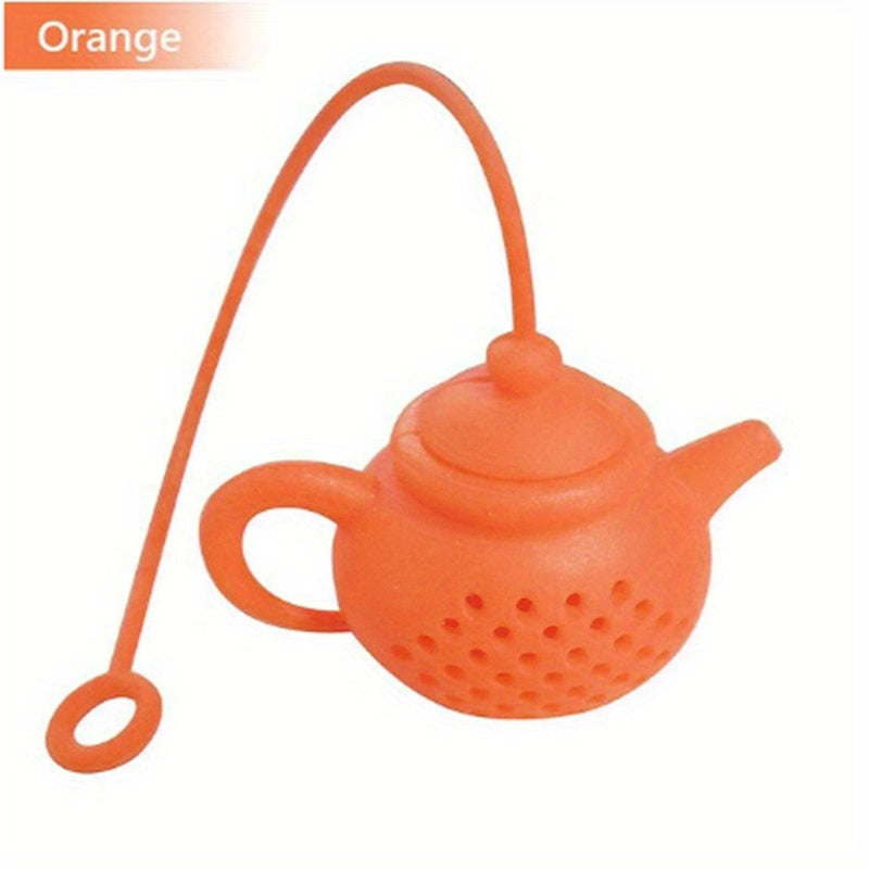 Креативный силиконовый заварник в форме чайника с ручкой, идеально подходит для заваривания листового чая или ароматизации чая специями. Универсальный кухонный гаджет для любителей чая.