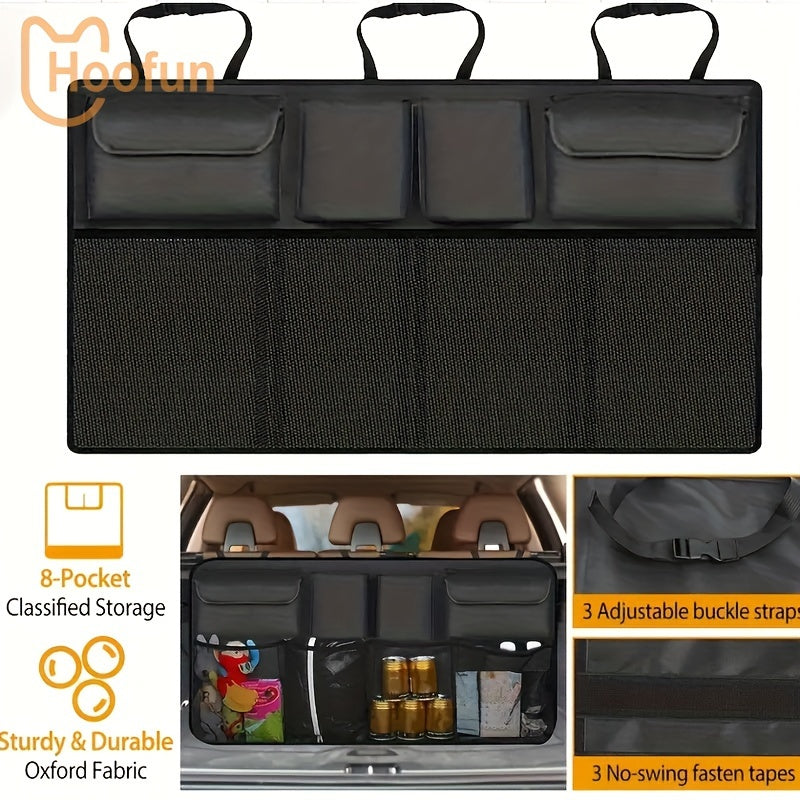 Bolsa de almacenamiento colgante para maletero de coche, impermeable, organizador para SUV con 8 compartimentos grandes