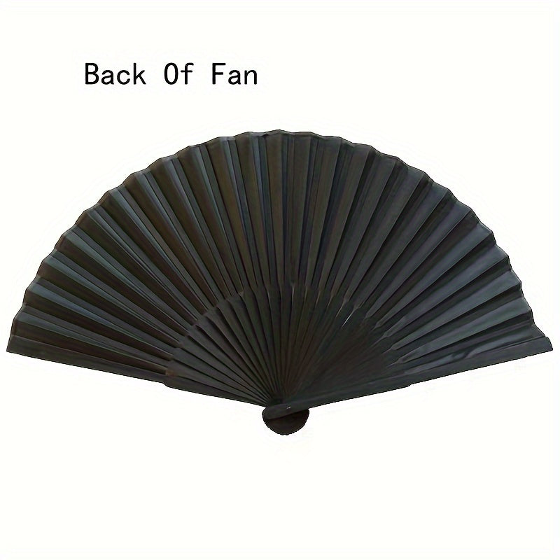 Black Folding Fan Set of 3 for Parties and Gifts