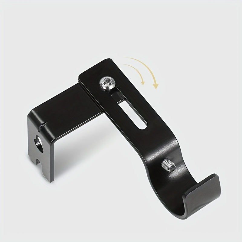 Set of 2 Black Cast Iron Curtain Rod Holders Wall Mount Brackets