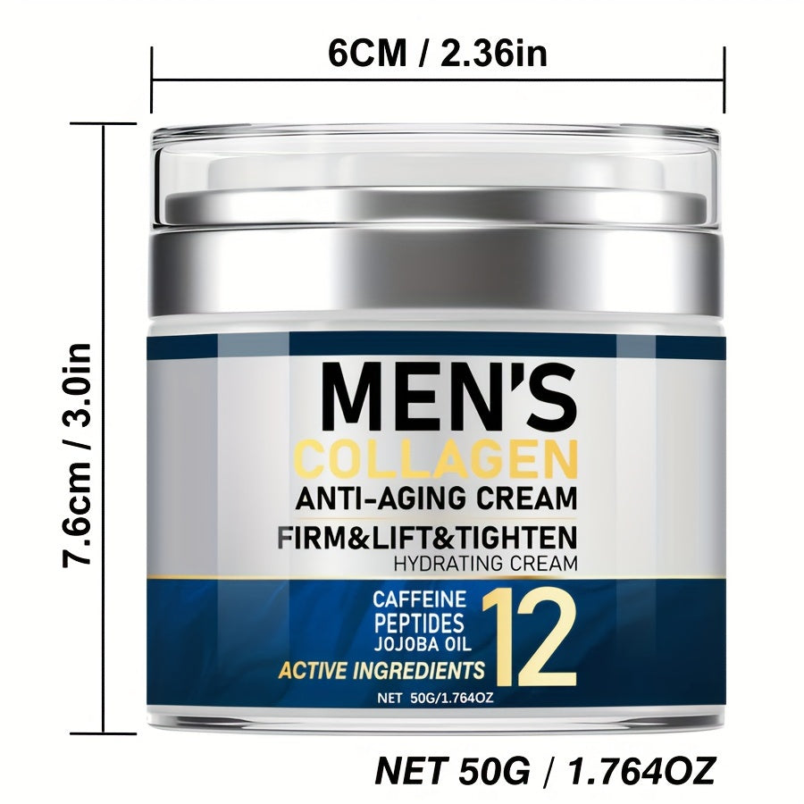 Men's Collagen Face Cream 1.76oz Unscented Moisturizer for All Skin Types