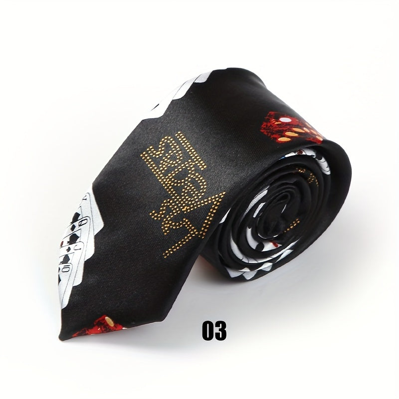 Мужской полосатый галстук с дизайном игральных карт для свадебных друзей и студентов