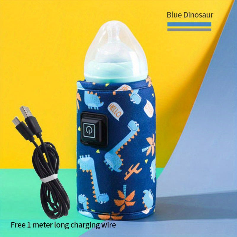 Portable Baby Bottle Warmer with USB Water Heater Insulated Travel Stroller Bag