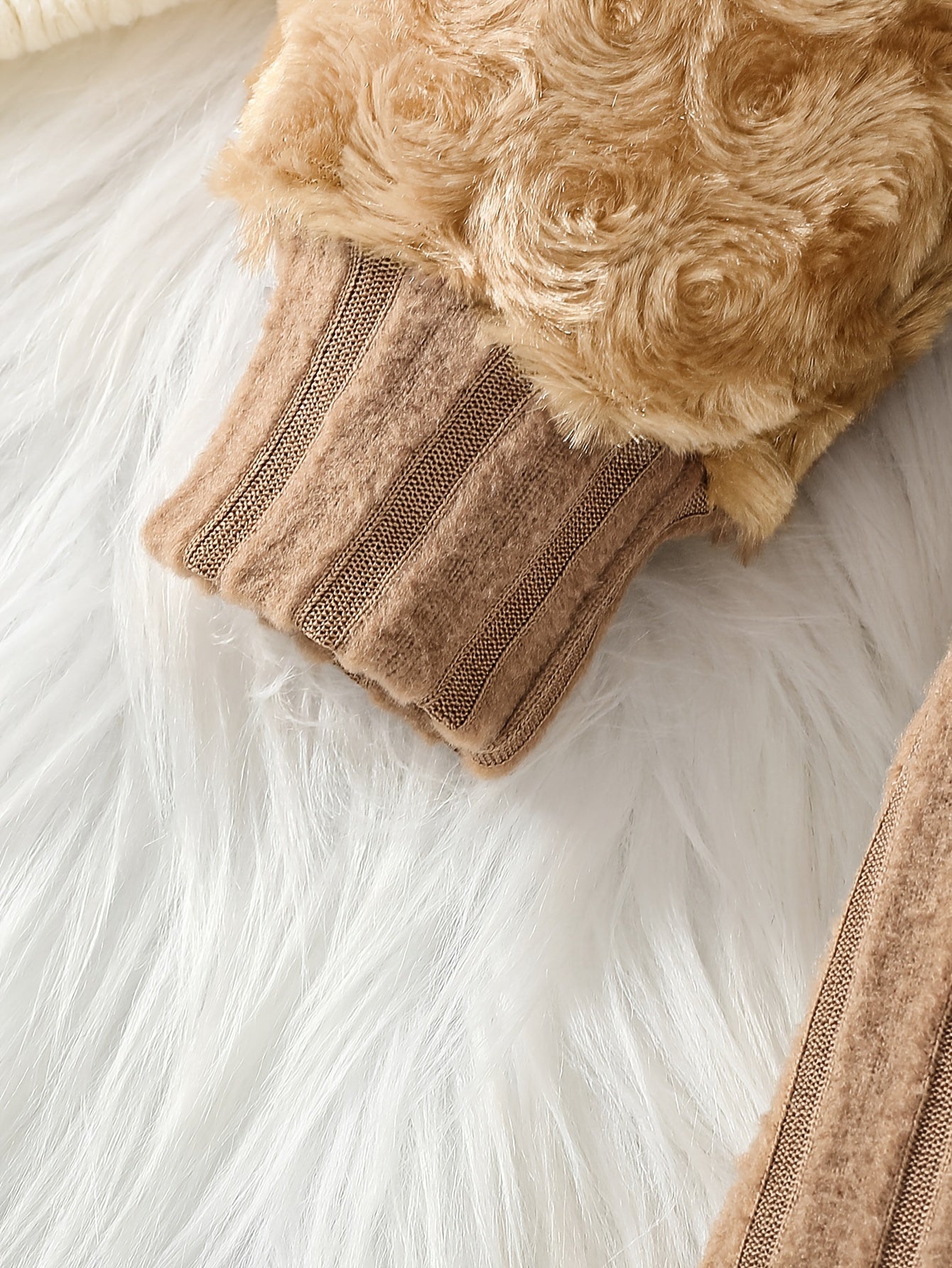 Girls Velvet Two Piece Set with Long Sleeve Top and Solid Dress