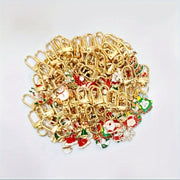 Set of 25 Cartoon Alloy Christmas Keychains with Assorted Styles and Climbing Buckle