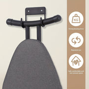 Ironing Board Hook with Bracket and Stainless Steel Double Hook for Laundry